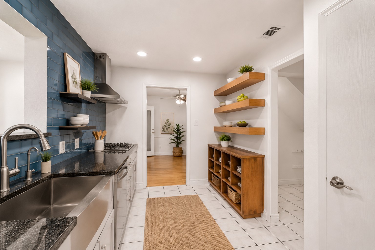 Kitchen — Floating Shelves — AI staged vision