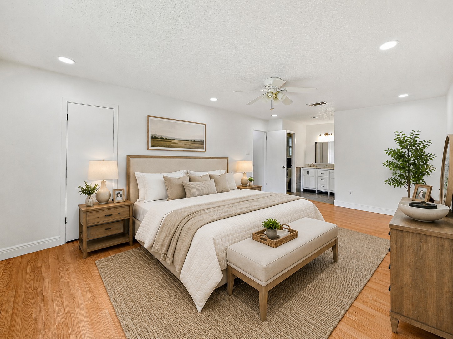 Primary Bedroom — Toward Ensuite — AI staged vision